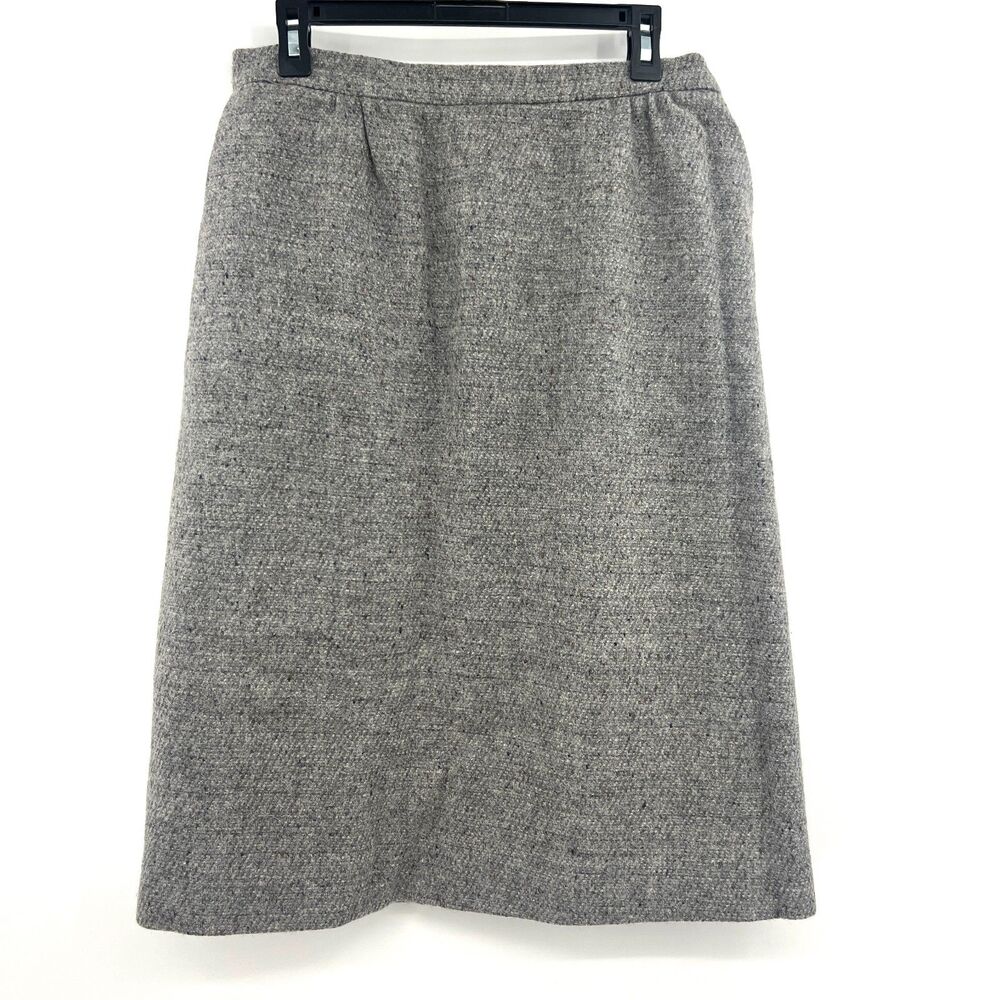 Jack Winter Vintage Gray Wool Tweed Pencil Skirt Lined Womens Size M USA